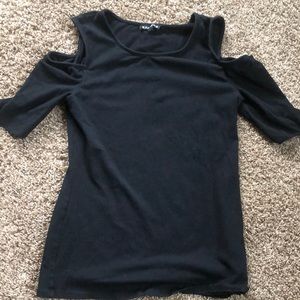 Express Black Cold Shoulder Top - Size Small